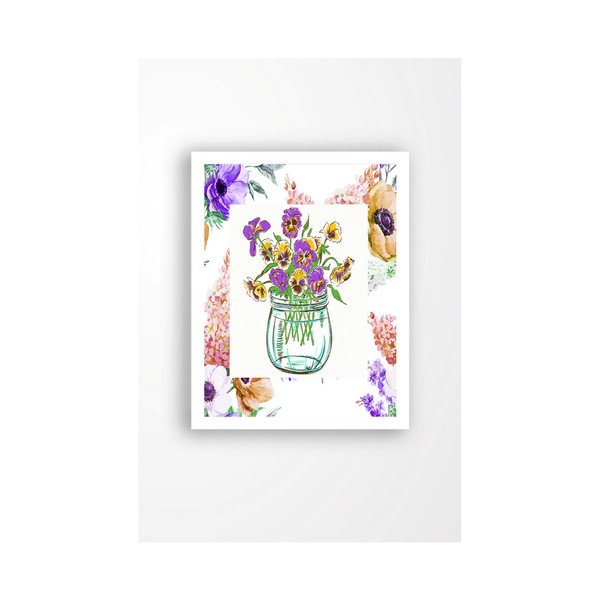 Obraz na płótnie w białej ramie Tablo Center Vase, 29x24 cm