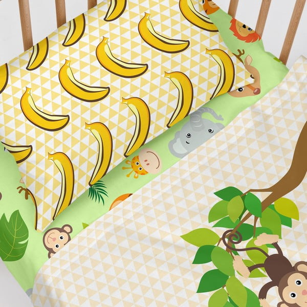 Zielone elastyczne bawełniane prześcieradło Mr. Fox Wild, 60x120 cm-image-4