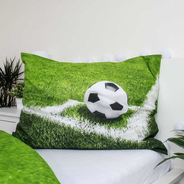 Zielona bawełniana pościel dziecięca jednoosobowa 140x200 cm Football – Jerry Fabrics-image-3
