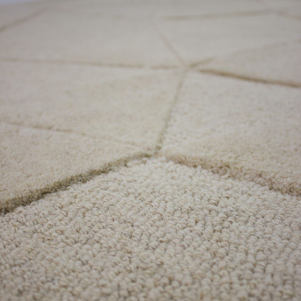 Beżowy wełniany okrągły dywan tkany ręcznie ø 160 cm Shard – Flair Rugs (zdjęcie 3)