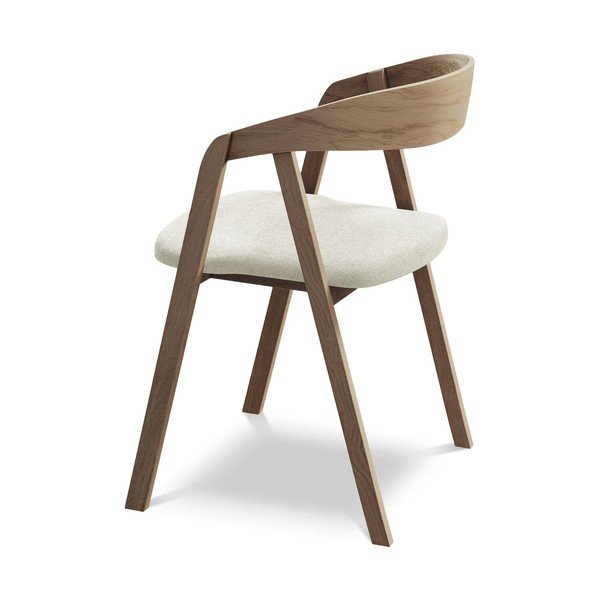 Kremowy fotel jadalniany z litego drewna Erika – Makamii-image-3