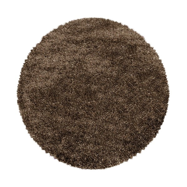 Ciemnobrązowy okrągły dywan ø 120 cm Fluffy – Ayyildiz Carpets