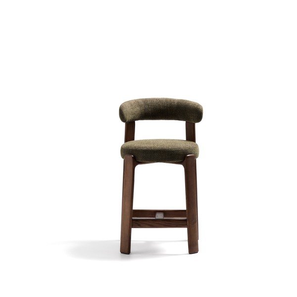 Hoker w kolorze zielono-ciemnonaturalnym z litego drewna jesionowego (wysokość siedziska 65 cm) Granite – Kave Home-image-2