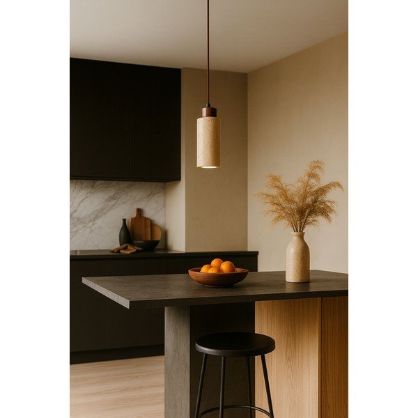 Beżowa lampa wisząca z kamiennym kloszem ø 6,5 cm Selma – Opviq lights-image-1