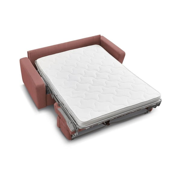 Różowa sztruksowa rozkładana sofa 195 cm Monaco – Bobochic Paris-image-4