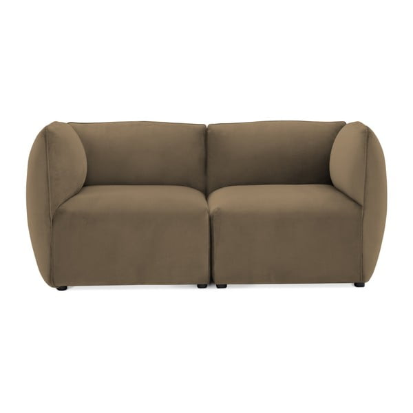 Brązowoszara 2-osobowa sofa modułowa Vivonita Velvet Cube