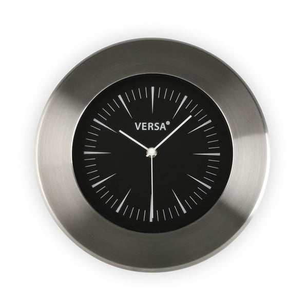 Zegar ścienny z czarnym cyferblatem Versa Alumo, ⌀ 30,5 cm