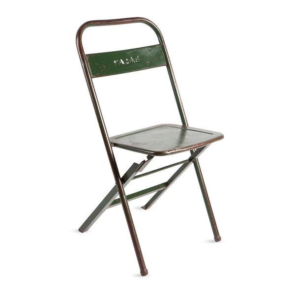 Zielone składane ręcznie wykonane krzesło z metalu z recyklingu RGE Mash