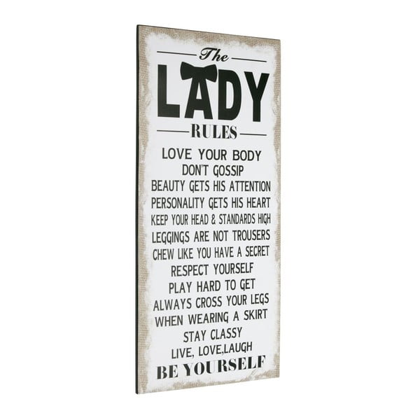 Tablica Lady rules, 60x30 cm