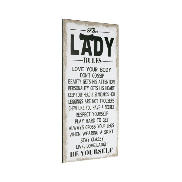 Tablica Lady rules, 60x30 cm
