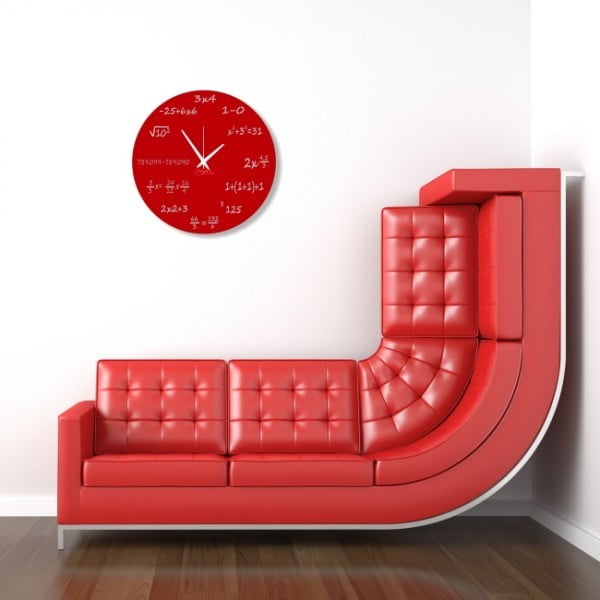Zegar ścienny Red Maths-image-1