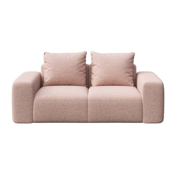 Jasnoróżowa sofa z materiału bouclé Bouclé 212 cm Feiro – MESONICA