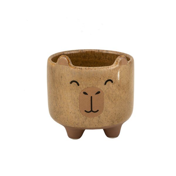 Kamionkowa ręcznie malowana osłonka na doniczkę ø 7,5 cm Mojave Capybara – Sass & Belle