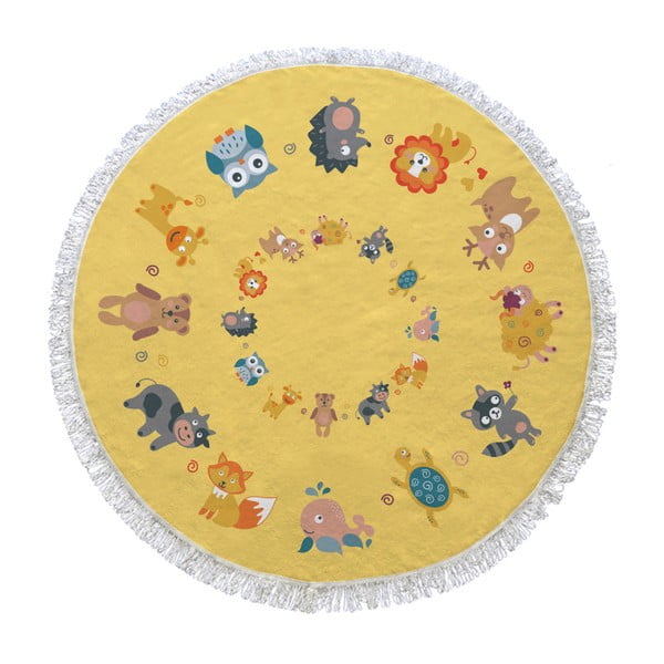 Okrągły ręcznik Animal Family, ⌀ 150 cm