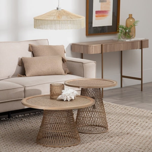 Rattanowy okrągły stolik ø 55 cm – Ixia-image-1