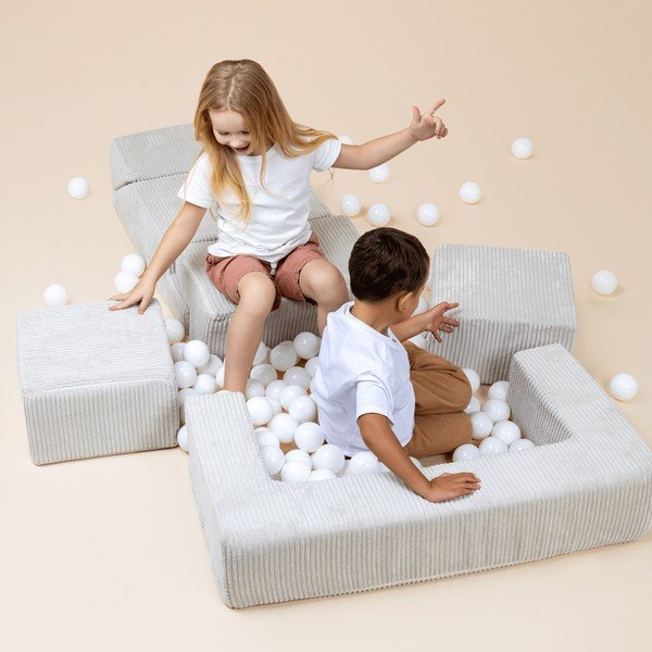 Turkusowy sztruksowy piankowy plac zabaw 6 szt. wysokość 40 cm 100x35 cm Montessori – Meowbaby-image-1