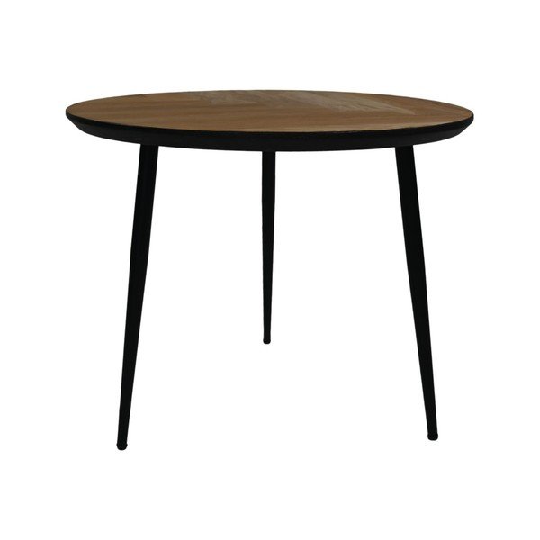 Czarny okrągły stolik z drewna dębowego ø 60 cm Fishbone – HSM collection-image-2