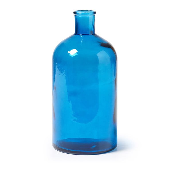 Niebieski wazon szklany La Forma Semplice, výška 28 cm