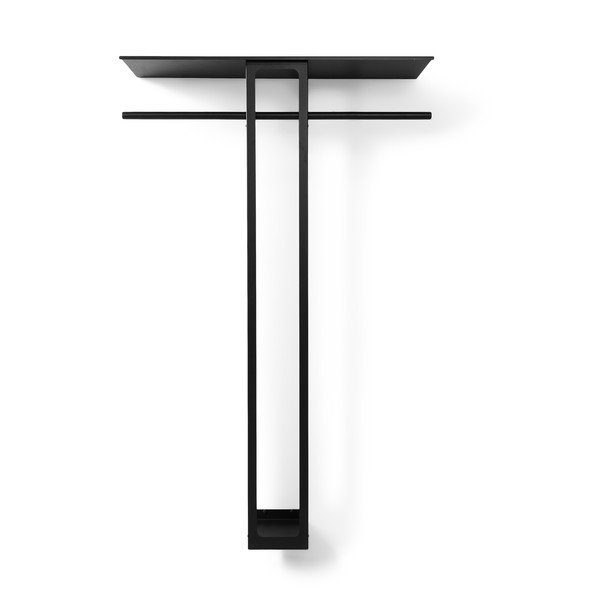 Czarny stalowy wieszak ścienny z półką 100 cm Luno Large – Spinder Design-image-2