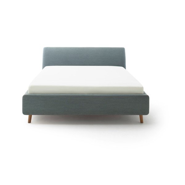 Zielone/niebieskie tapicerowane łóżko dwuosobowe ze schowkiem ze stelażem 160x200 cm Mila – Meise Möbel-image-3