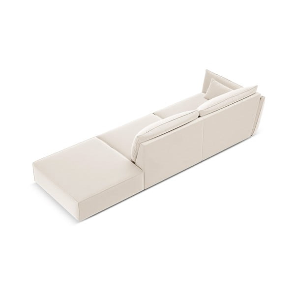 Beżowa aksamitna sofa lewostronna 264 cm Vanda – Mazzini Sofas-image-2