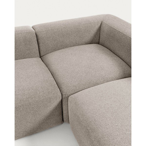 Beżowy narożnik z tkaniny szenilowej Blok – Kave Home-image-3