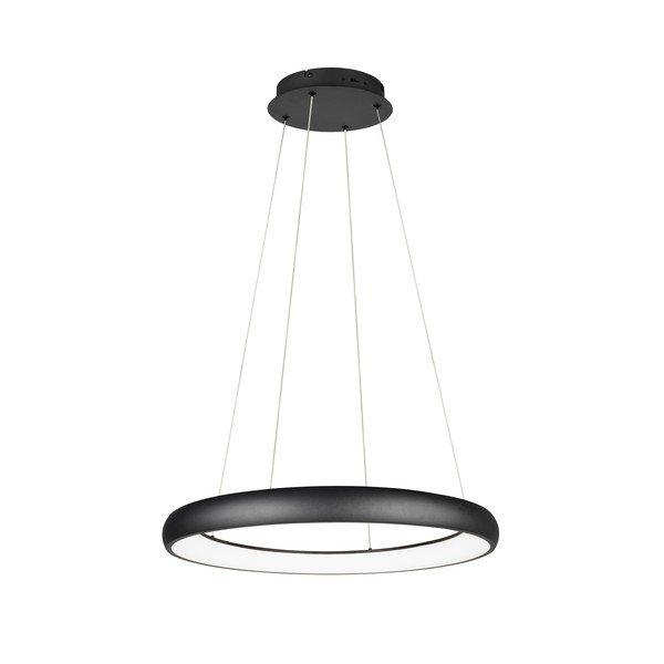 Czarna lampa wisząca LED ze ściemniaczem i metalowym kloszem ø 75 cm Cardona – Trio-image-1