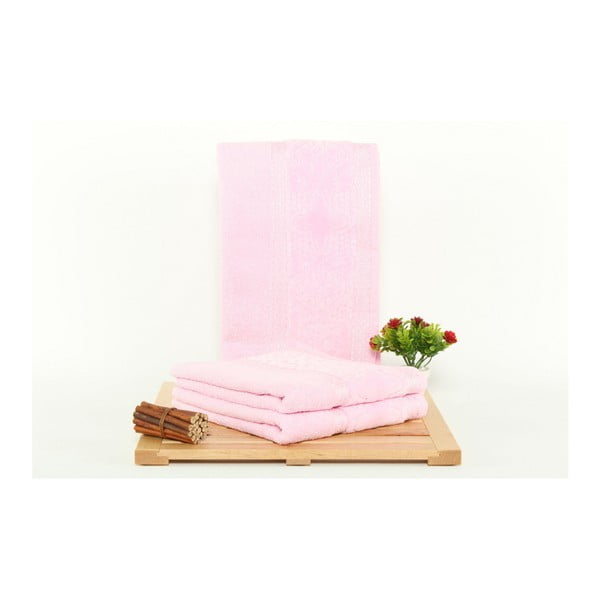 Zestaw 3 różowych ręczników Sehzade, 50x90 cm