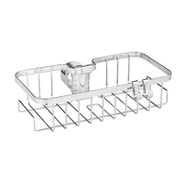 Samoprzylepna półka łazienkowa ze stali nierdzewnej w kolorze srebra Floresta – Wenko-image-3