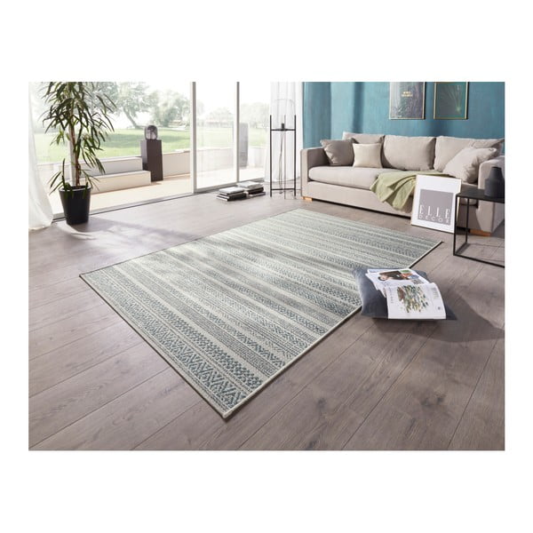 Kremowo-niebieski dywan odpowiedni na zewnątrz Elle Decoration Bloom Torcy, 200x290 cm-image-1