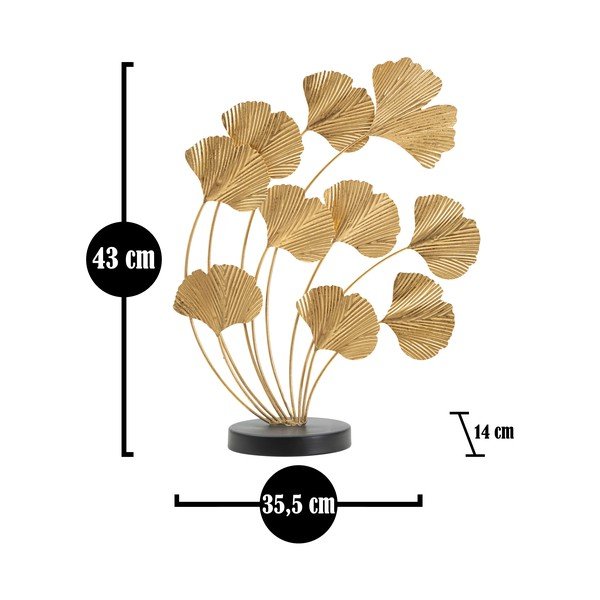 Metalowa figurka w dekorze w kolorze złota Mauro Ferretti Wind Leaf-image-2