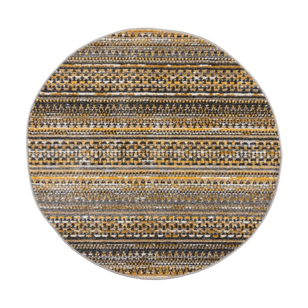 Musztardowy okrągły dywan 140x140 cm Camino – Flair Rugs