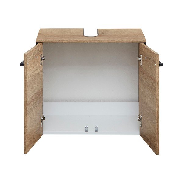 Wisząca szafka pod umywalkę w dekorze dębu w naturalnym kolorze 53x60 cm Quickset 395 – Pelipal-image-3