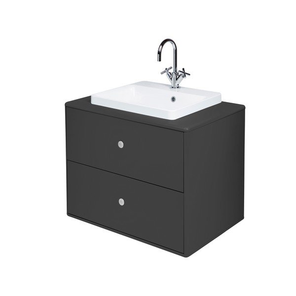 Antracytowa wisząca szafka pod umywalkę 80x62 cm Color Bath – Tom Tailor-image-2