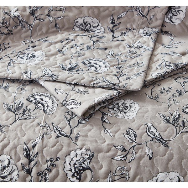Brązowa narzuta z mikroperkalu z 2 poszewkami na poduszkę Sleeptime Classic Flower, 180x250 cm-image-3