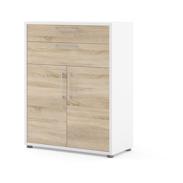 Biały regał modułowy w dekorze dębu 89x113 cm Prima – Tvilum-image-1