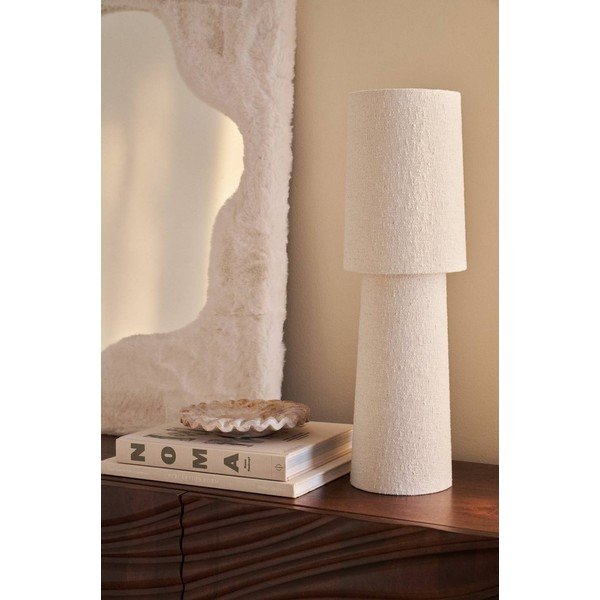 Biała lampa stołowa z materiału bouclé (wysokość 58 cm) Philo – Ellos Home-image-2