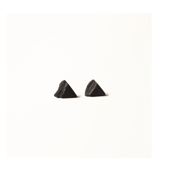 Czarne kolczyki porcelanowe dsnú Triangles
