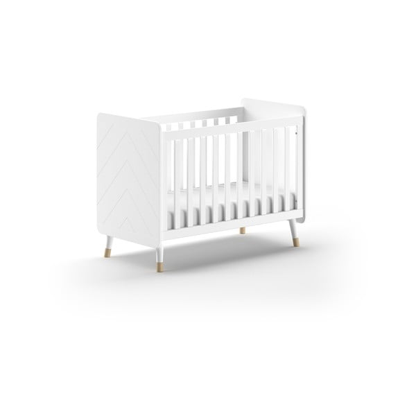 Białe łóżeczko z litego drewna sosnowego 60x120 cm BILLY – Vipack-image-2