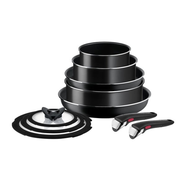 Zestaw garnków aluminiowych 10 szt. INGENIO EASY COOK & CLEAN BLAC L1549042 – Tefal