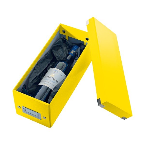 Żółty kartonowy pojemnik z pokrywką 14x35x14 cm Click&Store – Leitz-image-3