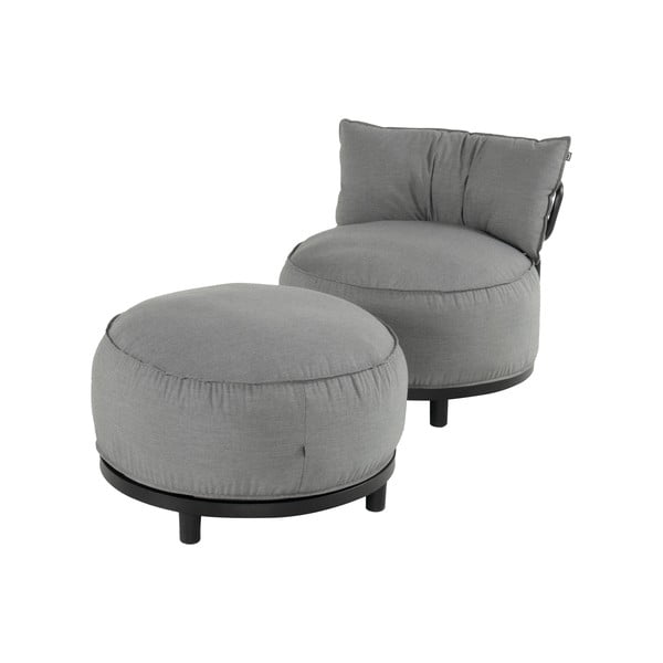 Jasnoszary tapicerowany fotel ogrodowy Emma – Hartman-image-3