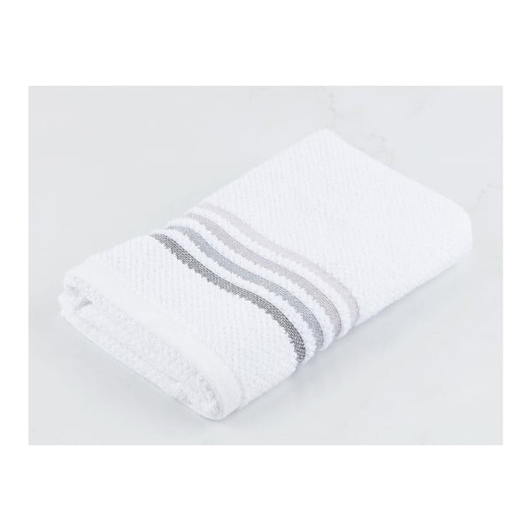 Biały ręcznik bawełniany Madame Coco Simple Stripe, 50x80 cm
