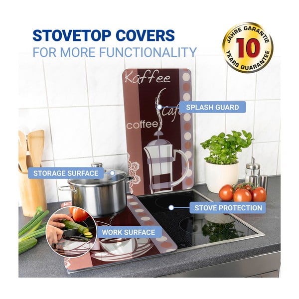 Zestaw 2 szklanych płyt ochronnych na kuchenkę Maximex Coffee, 52x30 cm-image-4