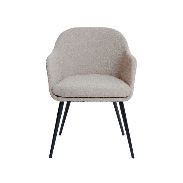 Beżowy tapicerowany fotel jadalniany z podłokietnikami Leone – Light & Living-image-1