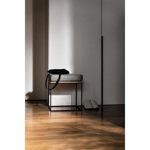 Szary tapicerowany stołek Feo – noo.ma-image-1