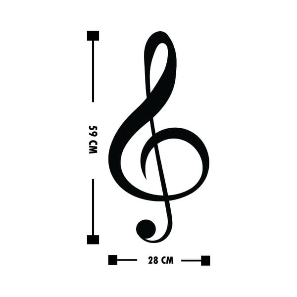 Czarna dekoracja ścienna Wallity Treble Clef-image-3