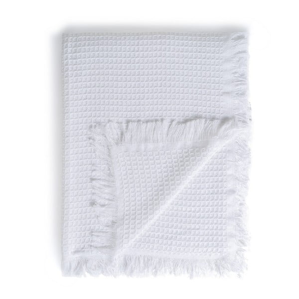 Biała narzuta z bawełny z recyklingu 260x280 cm Honeycomb – Ixia