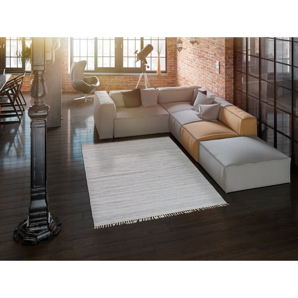 Jasnoszary dywan zewnętrzny z tworzywa z recyklingu Universal Liso, 140x200 cm-image-1