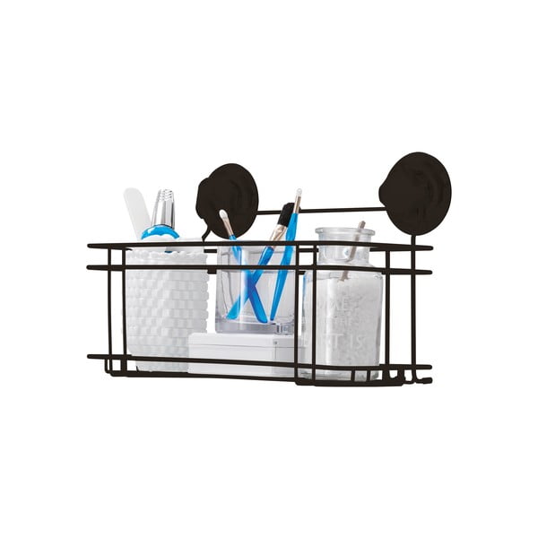 Czarna samoprzylepna półka pod prysznic Compactor Bestlock Black All Purpose Holder, 30x20,5 cm-image-3